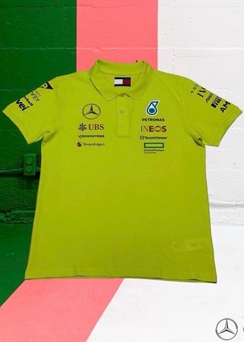 Mercedes AMG Petronas F1 Yeşil Polo Tshirt - Görsel 2