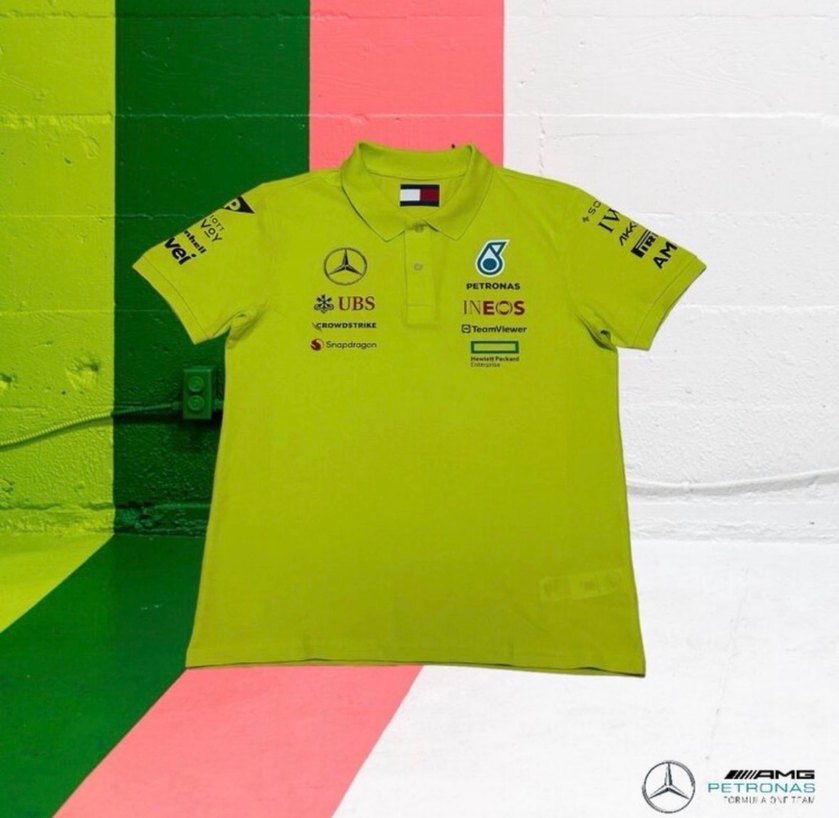 Mercedes AMG Petronas F1 Yeşil Polo Tshirt - Görsel 2