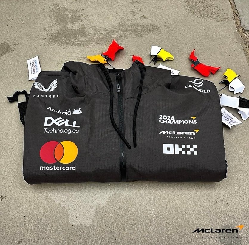 McLaren F1 Takımı Astarlı Antrasit Yağmurluk Rüzgarlık - Görsel 5