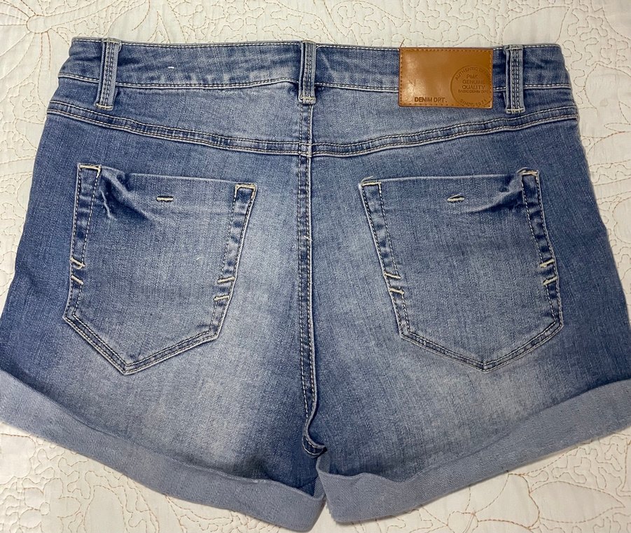 Kadın Mavi Salaş Mini Denim Şort - Görsel 2