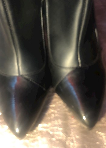 Kadın Siyah Stiletto Topuklu Goth Bot - Görsel 2