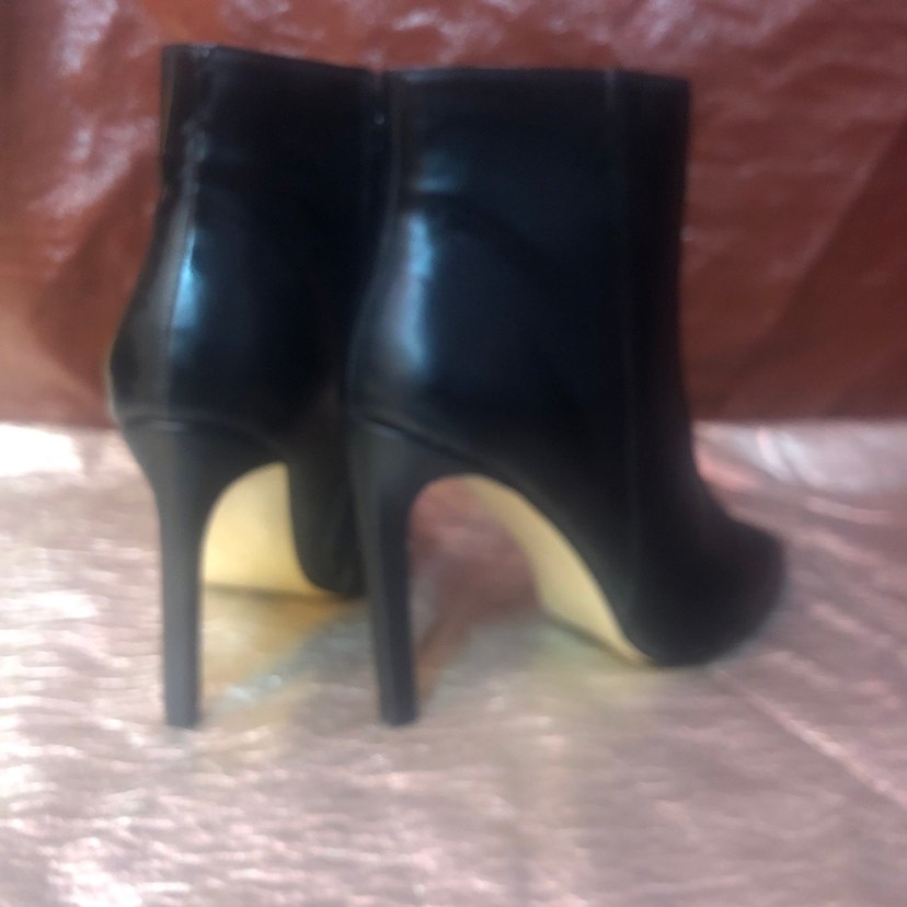 Siyah Deri Kadın Stiletto Bot - Görsel 2