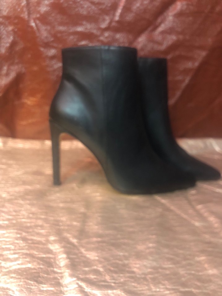 Siyah Deri Kadın Stiletto Bot - Görsel 3