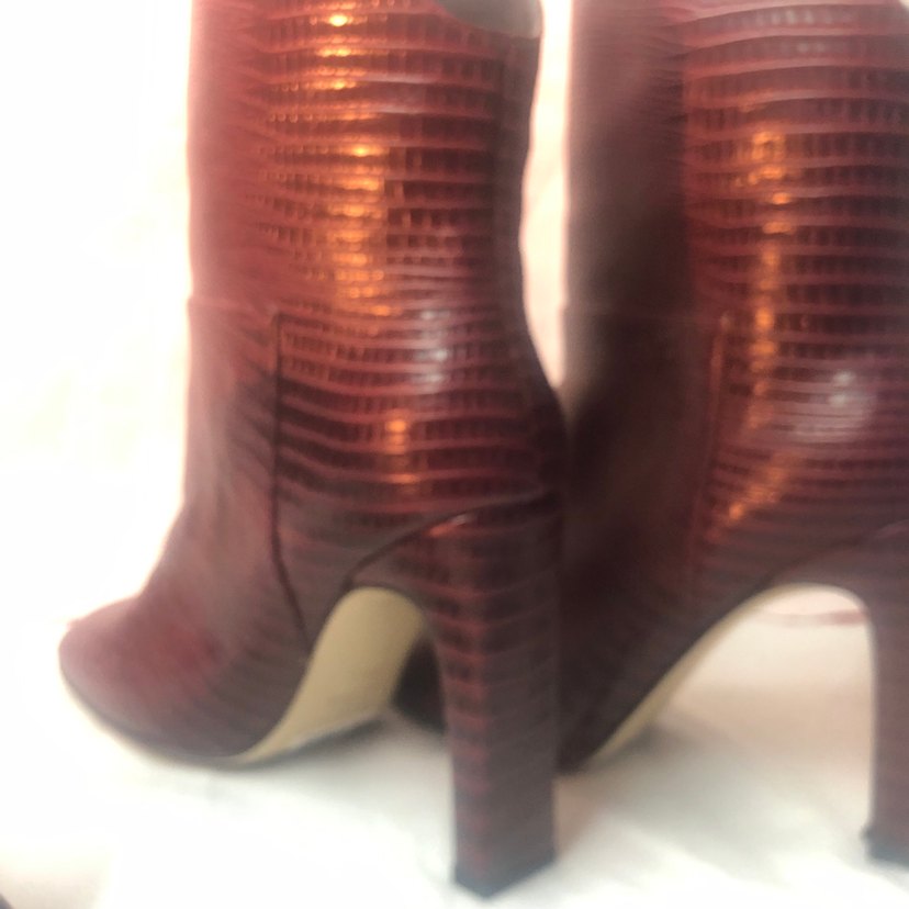 KahveYılan Desenli Deri Stiletto Bot - Görsel 3