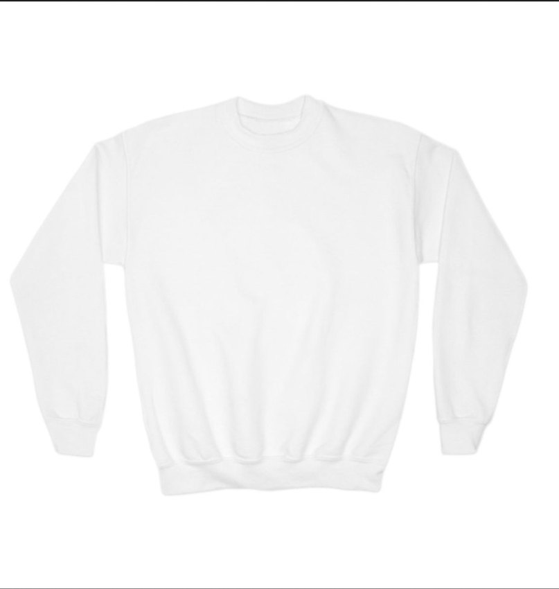 Kadın Beyaz Bisiklet Yaka Sweatshirt - Görsel 4