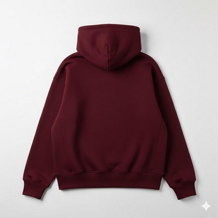 Bordo Kapüşonlu Kadın Sweatshirt - Görsel 2