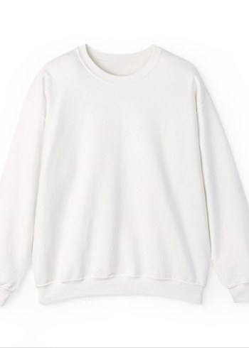 Kadın Beyaz Basic Sweatshirt - Görsel 3