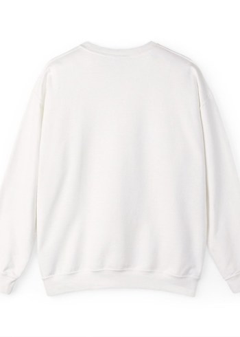 Kadın Beyaz Bisiklet Yaka Sweatshirt - Görsel 2