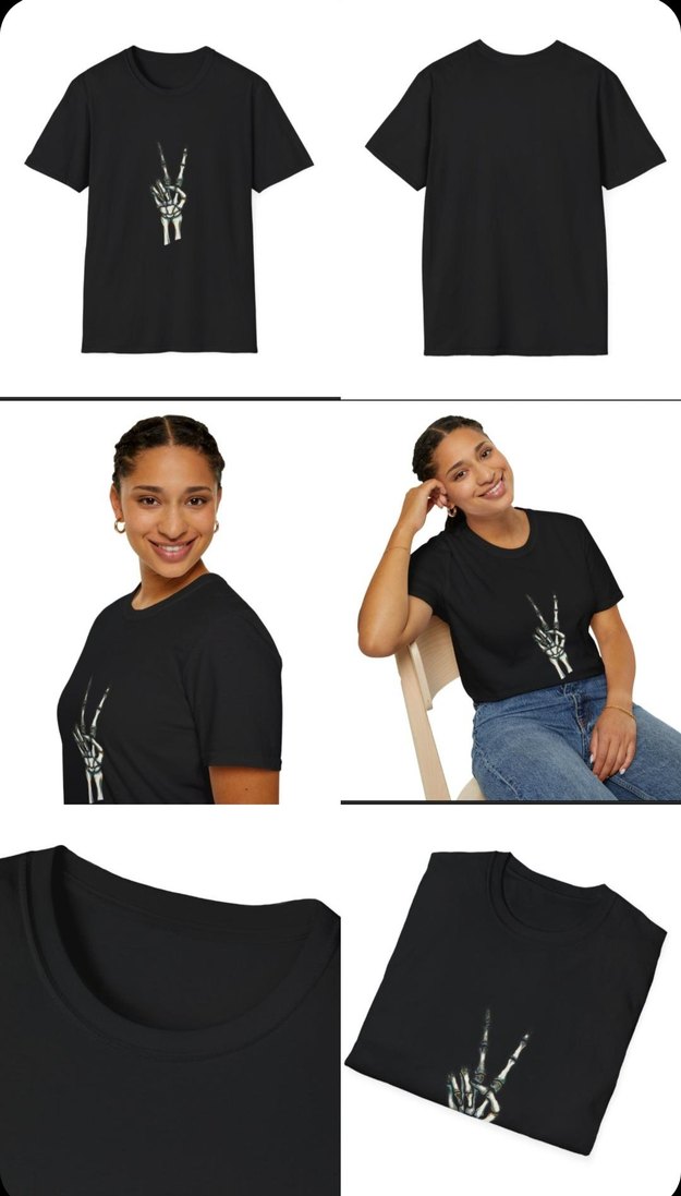 Beyaz Baskılı Kadın Tişört - Görsel 2