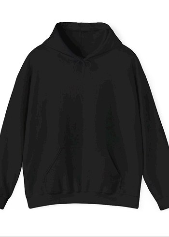 Kadın Siyah Kapüşonlu Salaş Sweatshirt - Görsel 2