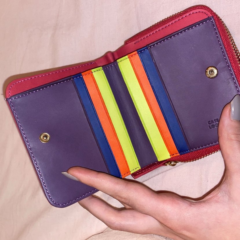 Fermuarlı Pembe Deri Kadın Cüzdanı - Görsel 2