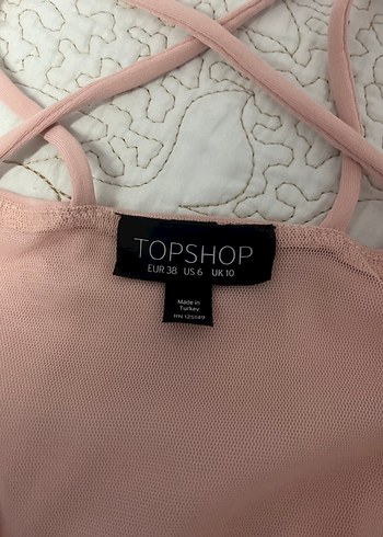 Pudra Renkli V Yaka İnce Askılı Midi Elbise - Görsel 3