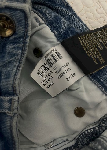 Düz Mavi Kadın Denim Pantolon 27/29 - Görsel 3