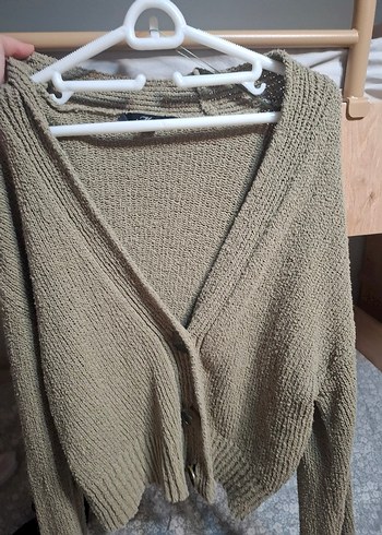 V Yaka Örgü Kadın Hırka s bedebn - Görsel 2