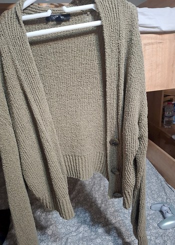 V Yaka Örgü Kadın Hırka s bedebn - Görsel 3