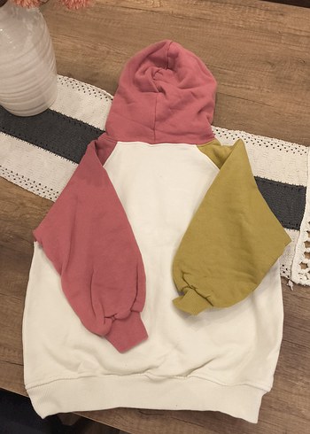 Renkli Kapüşonlu çocuk Sweatshirt - Görsel 2