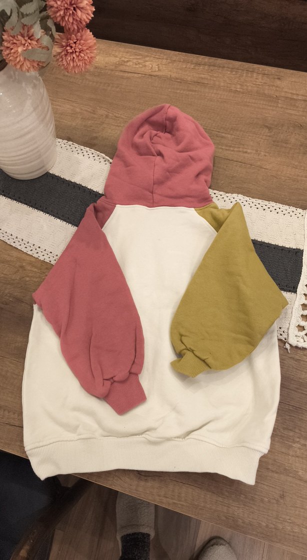 Renkli Kapüşonlu çocuk Sweatshirt - Görsel 2