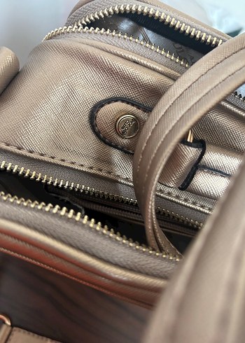 Gri Deri Yılan Desenli Fermuarlı Kadın Çanta - Görsel 9