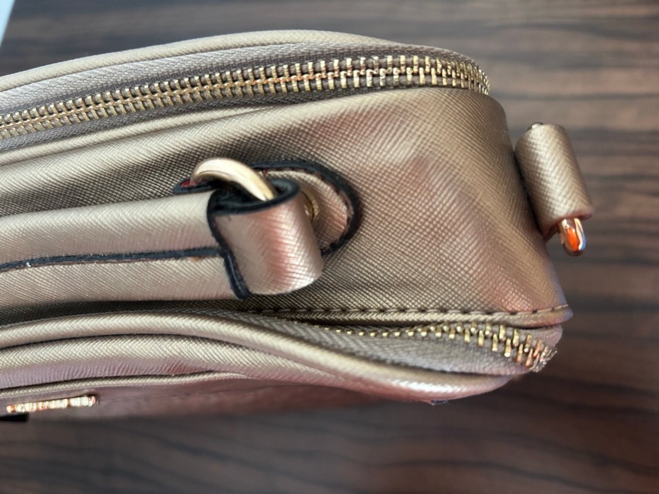 Gri Deri Yılan Desenli Fermuarlı Kadın Çanta - Görsel 3