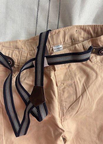 Bej Kemerli Erkek Çocuk Keten Pantolon - Görsel 2