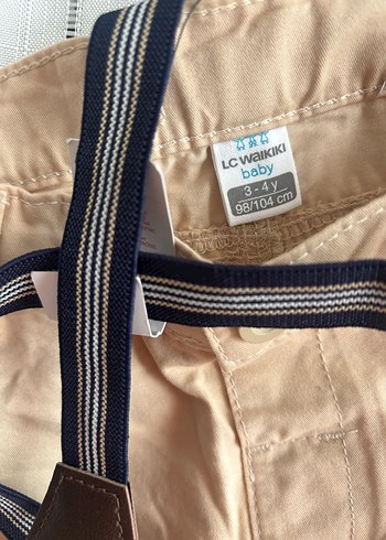 Bej Kemerli Erkek Çocuk Keten Pantolon - Görsel 3