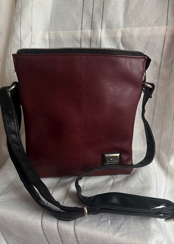 Bordo Deri Kadın Çanta Fermuarlı - Görsel 2