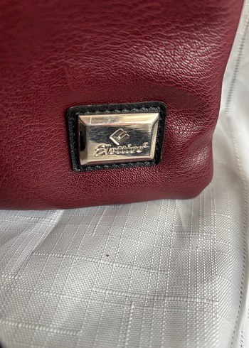 Bordo Deri Kadın Çanta Fermuarlı - Görsel 5