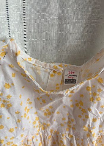 Sarı Çiçek Desenli Kız Elbisesi - Görsel 4