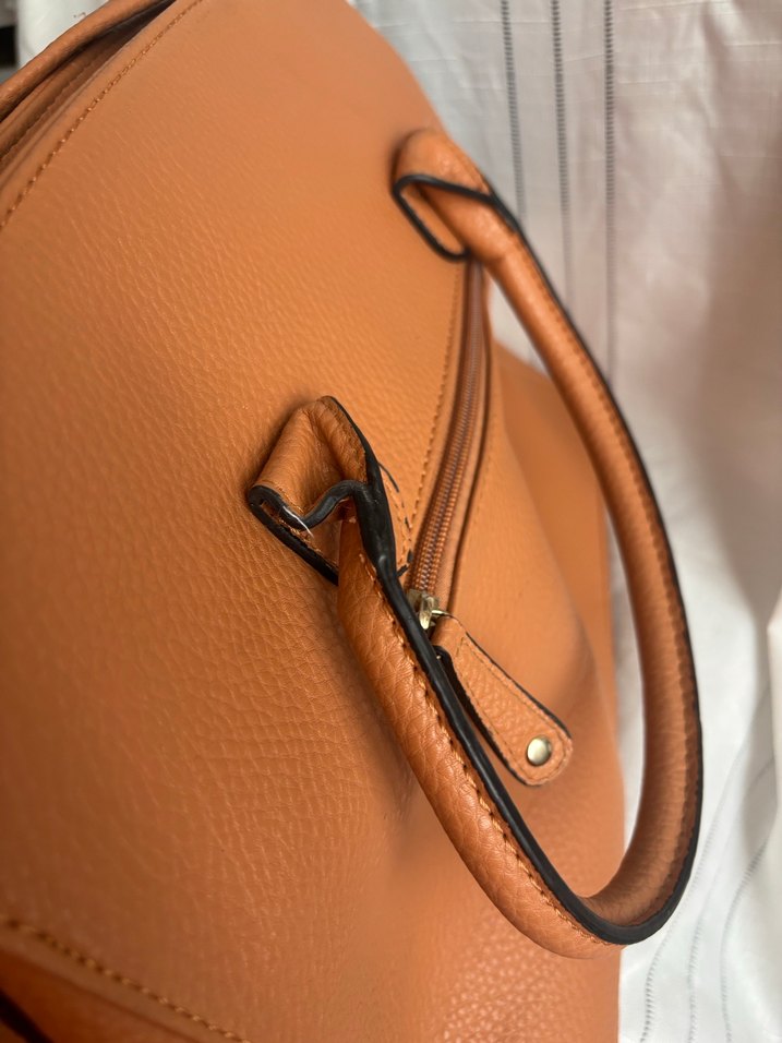 Camel Deri Tokalı Kadın Çanta - Görsel 4
