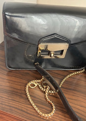 Klasik Siyah Deri Kadın Çanta - Görsel 3