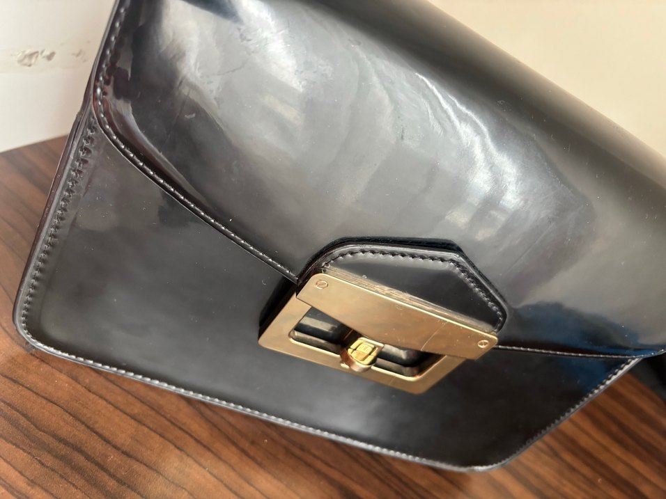 Klasik Siyah Deri Kadın Çanta - Görsel 2