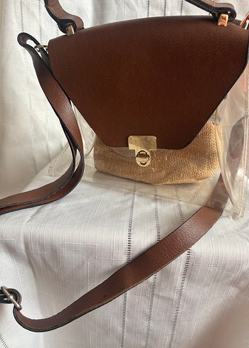 Kahverengi Deri Tokalı Kadın Çanta - Görsel 3