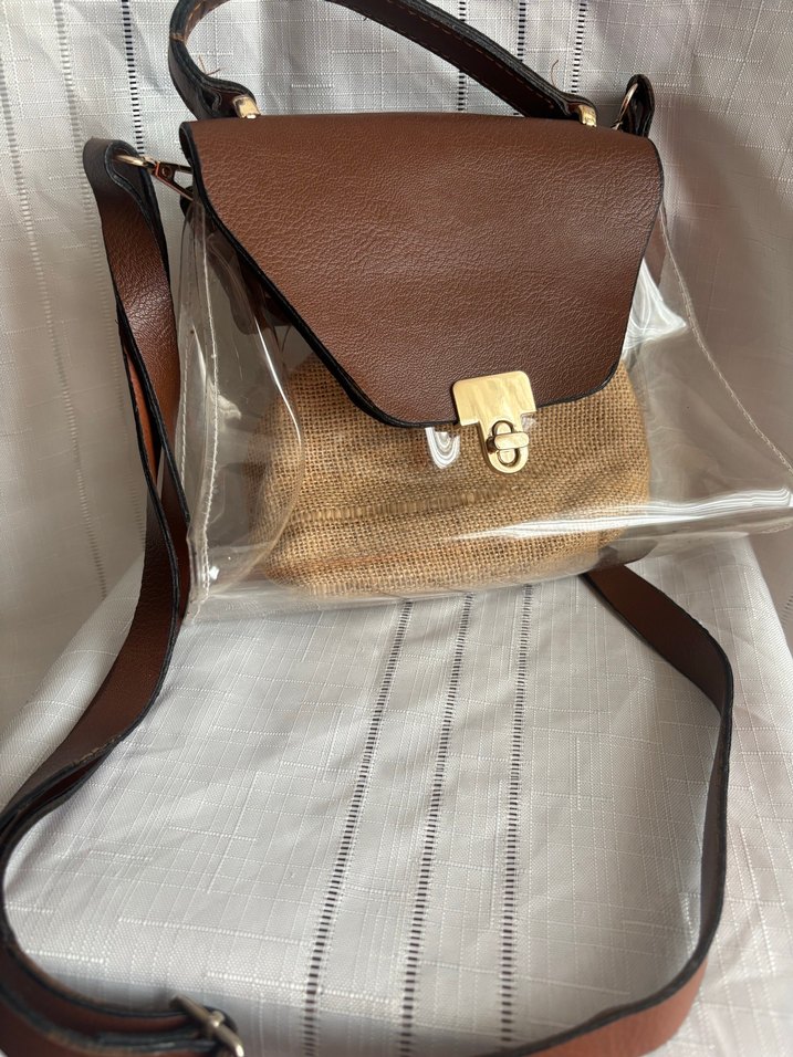 Kahverengi Deri Tokalı Kadın Çanta - Görsel 2