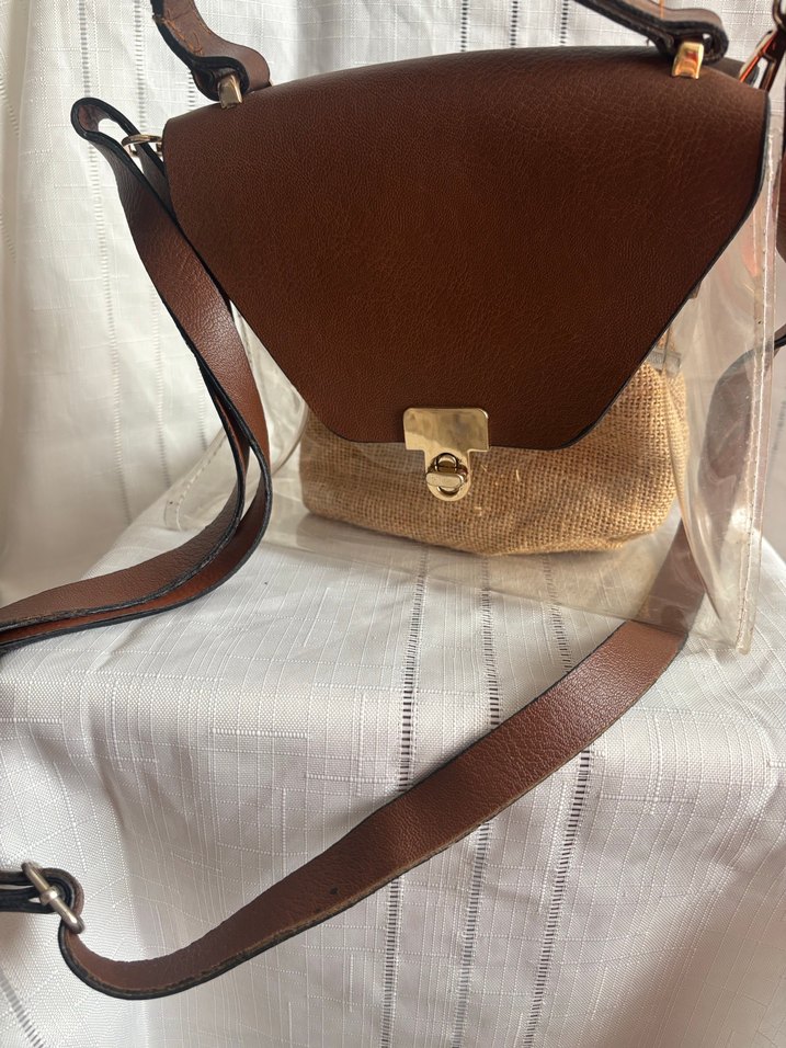 Kahverengi Deri Tokalı Kadın Çanta - Görsel 3