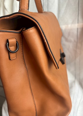Bej Deri Kadın Çanta Tokalı - Görsel 5
