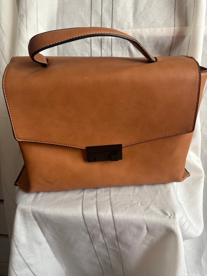 Bej Deri Kadın Çanta Tokalı - Görsel 2