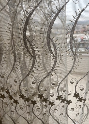 Bohem İşlemeli krem Tül Perde - Görsel 4