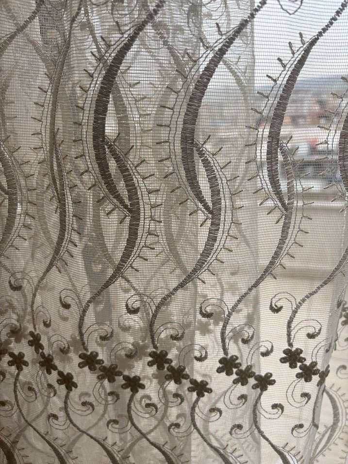 Bohem İşlemeli krem Tül Perde - Görsel 4