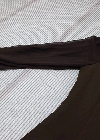 Kahverengi Uzun Düğmeli İş Kadın Ceketi - Görsel 9