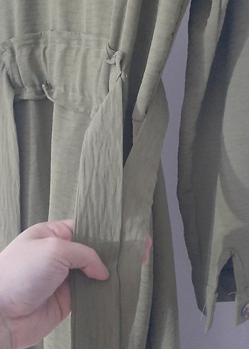 Düğmeli Uzun Kesim ayrobin kumas - Görsel 7