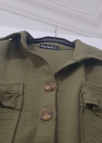 Düğmeli Uzun Kesim ayrobin kumas - Görsel 5