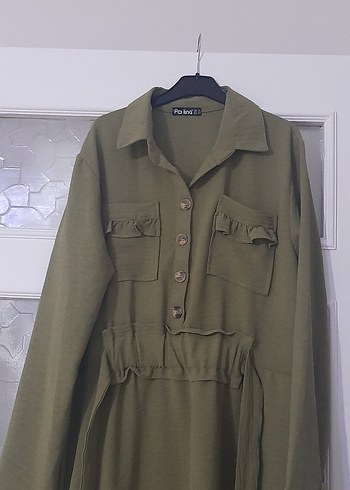 Düğmeli Uzun Kesim ayrobin kumas - Görsel 2