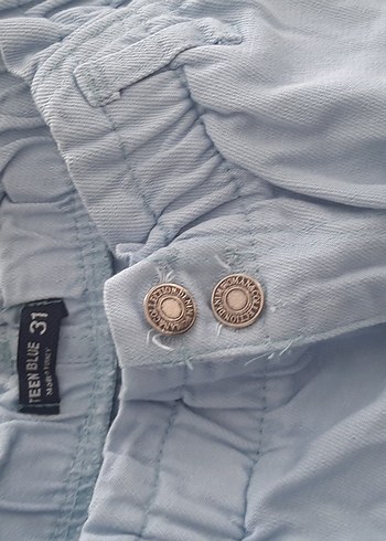 Düğmeli Mavi Kadın Denim Şort - Görsel 6