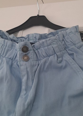 Düğmeli Mavi Kadın Denim Şort - Görsel 4