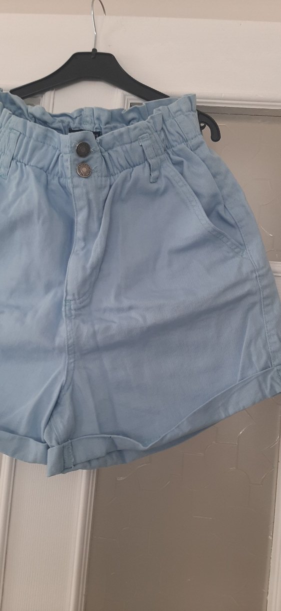 Düğmeli Mavi Kadın Denim Şort - Görsel 2