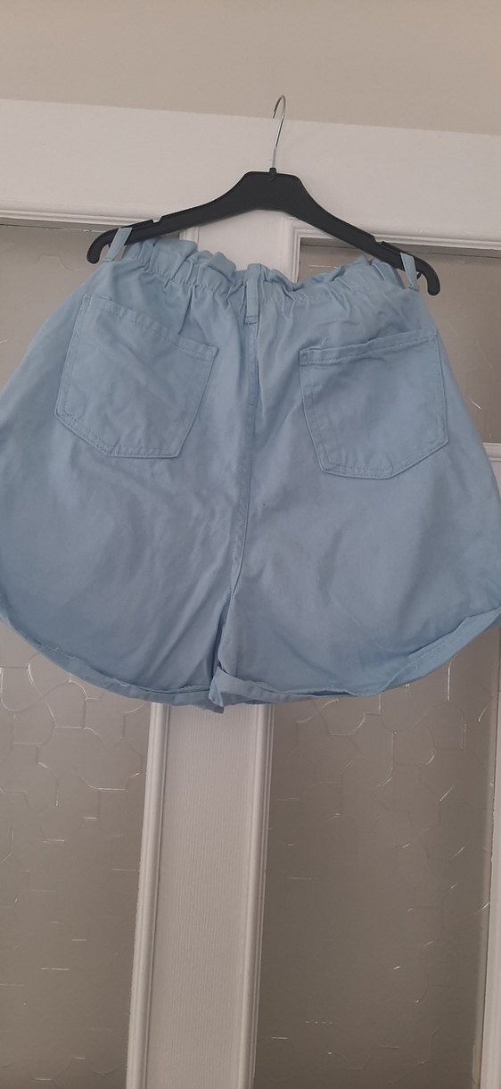 Düğmeli Mavi Kadın Denim Şort - Görsel 5