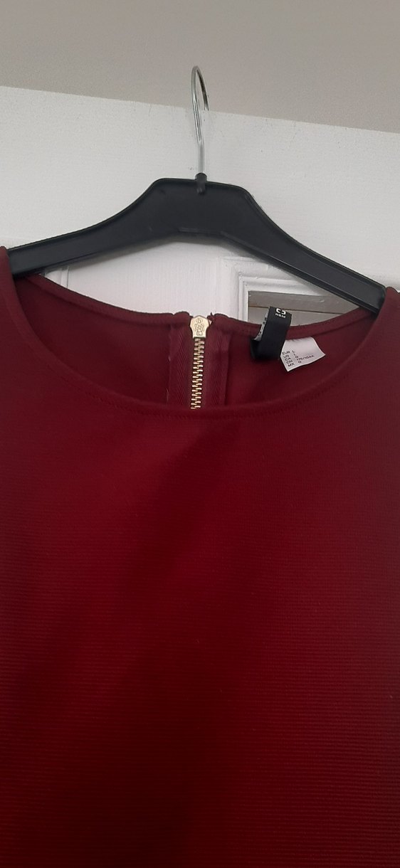 Bordo Kolsuz Yüksek Yakalı Crop Top - Görsel 3