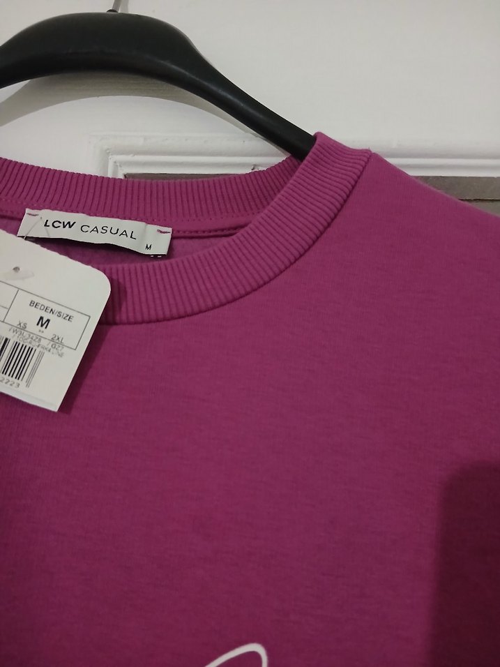 pembe Baskılı Kadın Sweatshirt - Görsel 3