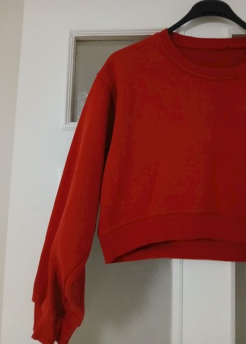 Kırmızı Kadın Oversize Sweatshirt - Görsel 3