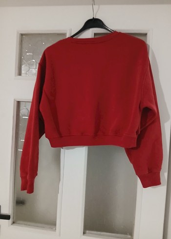 Kırmızı Kadın Oversize Sweatshirt - Görsel 2